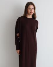 oversize triko elbise mürdüm mürdüm