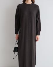 oversize triko elbise füme füme 4