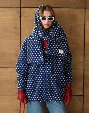 yün puantiyeli atkı mavi mavi 2