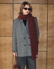 yün puantiyeli atkı bordo bordo