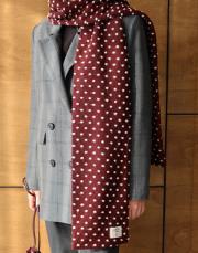 yün puantiyeli atkı bordo bordo 2