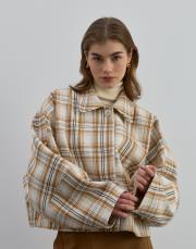 crop ekose ceket hardal hardal 2