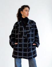 oversize ekose ceket siyah siyah