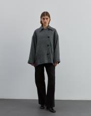 kısa kaşe kaban gri gri