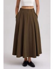 kloş etek haki haki