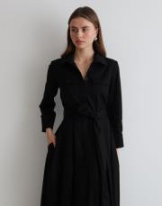 gömlek elbise siyah siyah 2