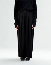 çift pileli pantolon siyah siyah