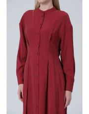 pileli elbise bordo bordo 3