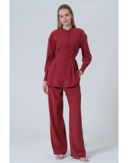 tencel takım bordo bordo