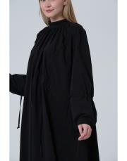 büzgülü elbise siyah siyah 3