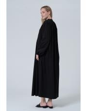 büzgülü elbise siyah siyah 4